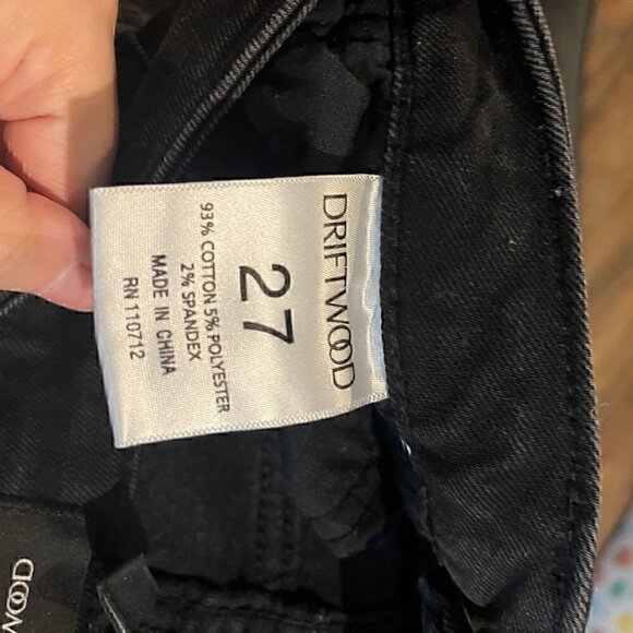 Driftwood Jackie Braided Side Black Raw Hem Skinny Denim Jeans - Picture 6 of 6